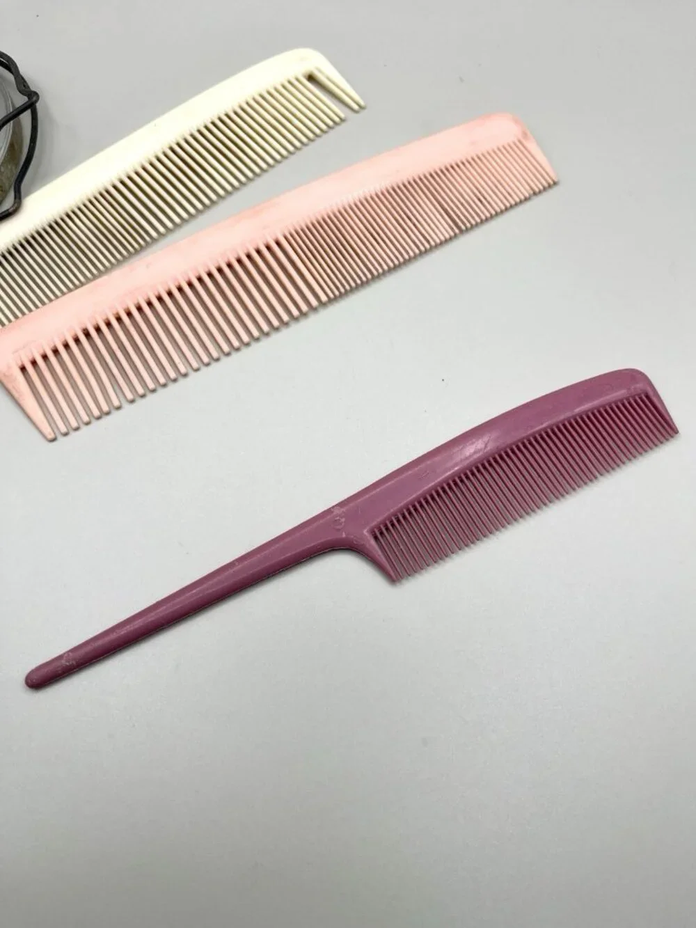 Vintage DuPont Nylon Hair Comb Lot Vanity Mirror Pastel Retro Styling Set